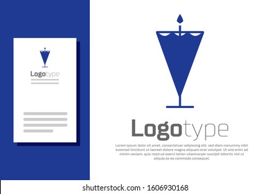 Blue Medieval flag icon isolated on white background. Country, state, or territory ruled by a king or queen. Logo design template element. Vector Illustration