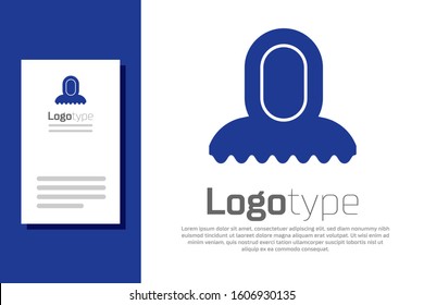 Blue Medieval hood icon isolated on white background. Hooded sweatshirt. Logo design template element. Vector Illustration