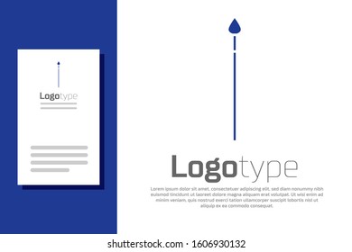 Blue Medieval spear icon isolated on white background. Medieval weapon. Logo design template element. Vector Illustration