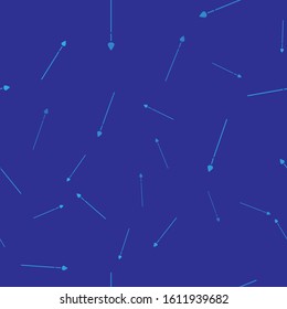 Blue Medieval spear icon isolated seamless pattern on blue background. Medieval weapon.  Vector Illustration