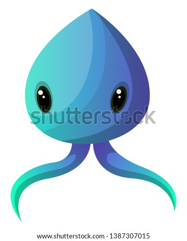 Blue meduza monster illustration vector on white background