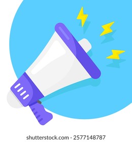blue megaphone broadcasting speaker clip art vector illustration