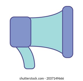 diseño megáfono azul sobre blanco