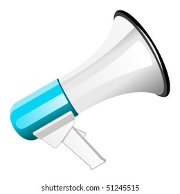 Blue megaphone icon