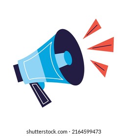 blue megaphone sound device icon