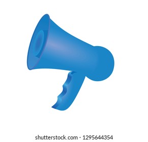 Blue  megaphone. vector illustration