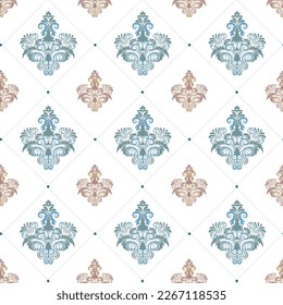 Patrón ornamental sin costuras, azul y metano. Elementos antiguos y paisley. Ornamento. Motivos tradicionales, étnicos, turcos e indios. Ideal para tejidos y textiles, papel pintado, embalaje o cualquier idea deseada