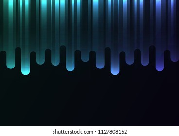 blue melt line overlap in dark background, layer motion backdrop, simple technology template, vector illustration