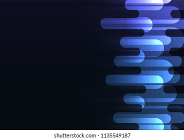 blue melt overlap bubble in dark background, layer motion backdrop, simple technology template, vector illustration
