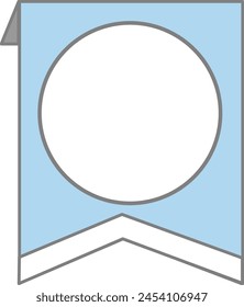 Blue memo, bookmark-style text frame, decorative illustration