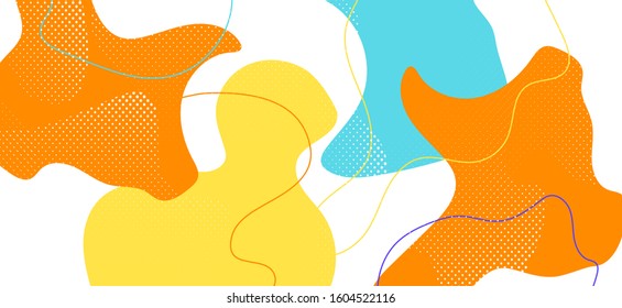 Blue Memphis Shape. Hipster Abstract Decoration. Futuristic Wave Template. Colorful Flow Element. Memphis Banner. Creative Geometric Illustration. Multicolor Wave Brochure. Memphis Cover.
