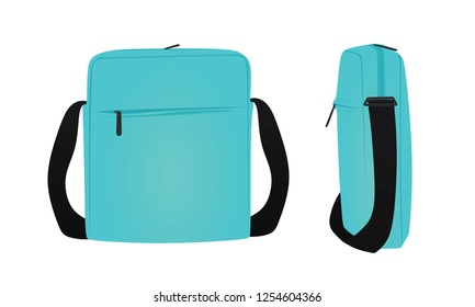 Blue men handbag. vector illustration