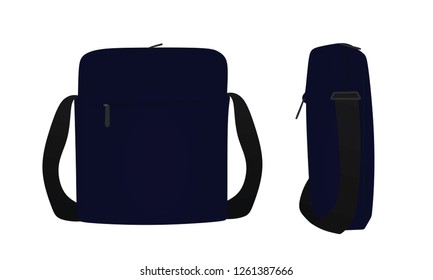 Blue men handbag. vector illustration