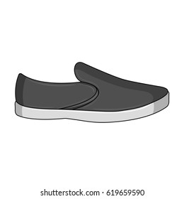 Blue men summer espadrilles . Summer comfortable shoes on the bare feet for everyday wear.Different shoes single icon in monochrome style vector symbol stock illustration.