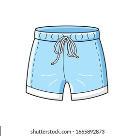 Blue men swim trunks shorts isolated cartoon vector