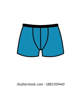 blue men underpants with codpiece. 2d vector.
