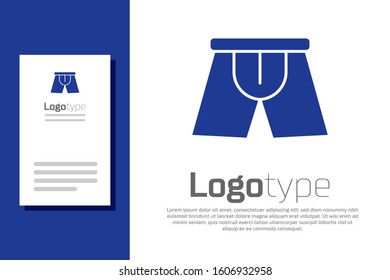 Blue Men underpants icon isolated on white background. Man underwear. Logo design template element. Vector Illustration