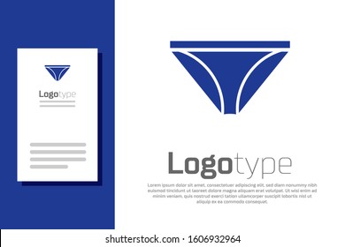 Blue Men underpants icon isolated on white background. Man underwear. Logo design template element. Vector Illustration