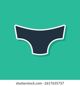 Blue Men underpants icon isolated on green background. Man underwear.  Vector