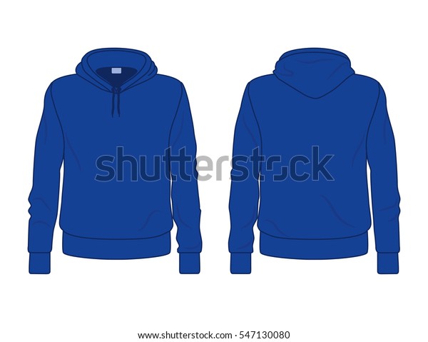 Blue Mens Hoodie Template Front Back Stock Vector (Royalty Free) 547130080