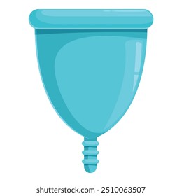 Blue menstrual cup offering an eco friendly alternative for managing periods