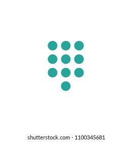 Blue menu dots icon. Flat vector illustration isolated on white. bar ui menu hamburger button. More options symbol.