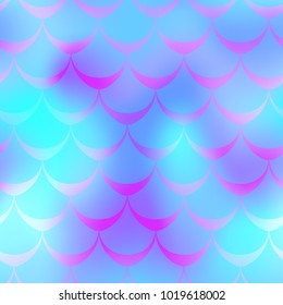 Blue mermaid vector background. Multicolored iridescent background. Fish scale pattern. Seamless pattern swatch. Holographic gradient. Mermaid skin seamless pattern. Mermaid wrapping paper
