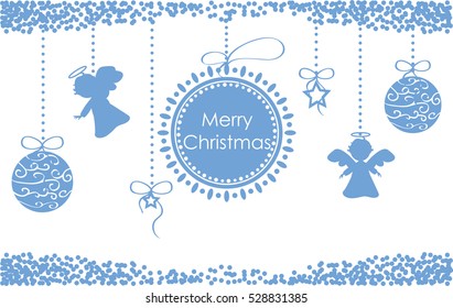 Blue Merry Christmas background
vector illustration
