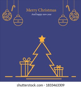 Blue Merry Christmas Greeting Card Stock Vector (Royalty Free ...