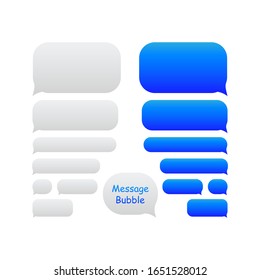 Blue Message bubbles icons for chat. Vector message bubbles design template.