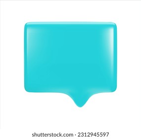 Blue message icon. 3d vector