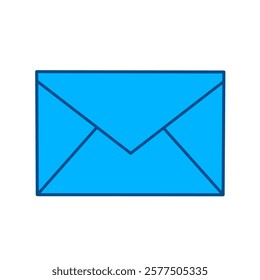 blue message icon simple design