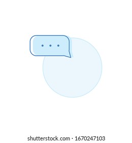 Icono de mensaje azul aislado establecido en ilustración vectorial de fondo blanco 