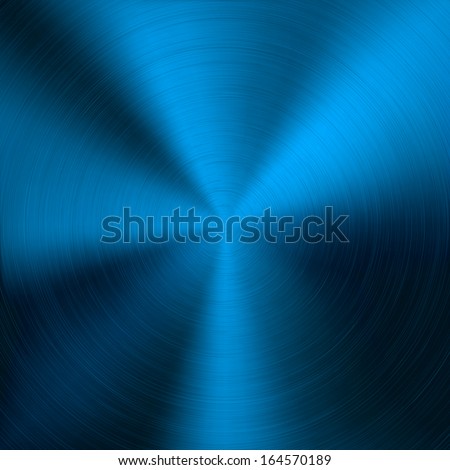 Blue Metal background with realistic circular brushed texture (chrome, iron, stainless steel, silver) for user interfaces (UI), applications (apps) and business presentations. Vector illustration.