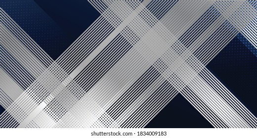 Fondo de metal azul con líneas plateadas