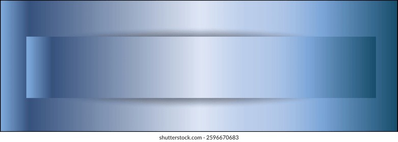 blue metal banner, Smooth metal surface texture. Abstract metal background. Copy space for your design. vector