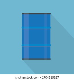 blue metal barrel icon- vector illustration