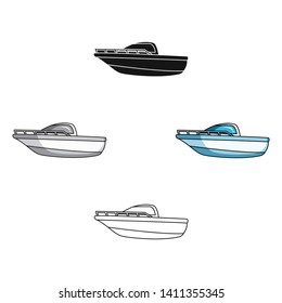Blue metal boat.Police boat.A means of transportation on water.Ship and water transport single icon in cartoon,black style vector symbol stock illustration.