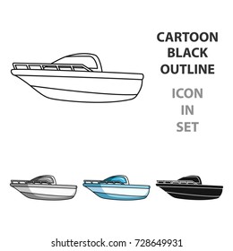Blue metal boat.Police boat.A means of transportation on water.Ship and water transport single icon in cartoon style vector symbol stock illustration.