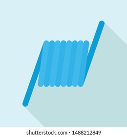 Blue metal coil icon. Flat illustration of blue metal coil vector icon for web design