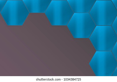 The blue metal hexagon background vector illustration design, Eps 10 vector
