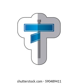 blue metal sign boards with two directions icon, vector illustraction design