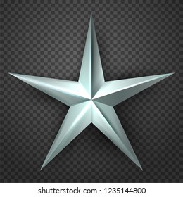 Blue metal star. Vector illustration.