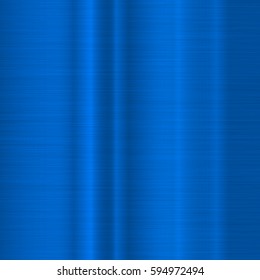 Blue metal technology background with abstract polished, brushed circular concentric metal texture. Vector illustration