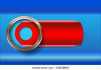 The blue metallic background with infographic element