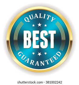 Blue metallic best quality badge with gold border