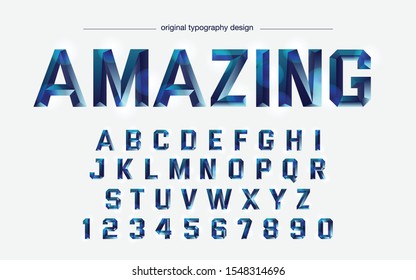Blue Metallic Chrome Artistic Font Typography Design