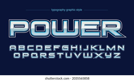 blue metallic futuristic artistic font typography