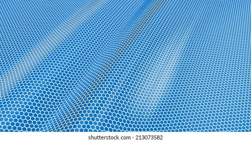 Blue metallic hexagon  background