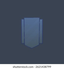 Blue Metallic Icon Frame Badge Game IU Element Reward Isolated Vector Design